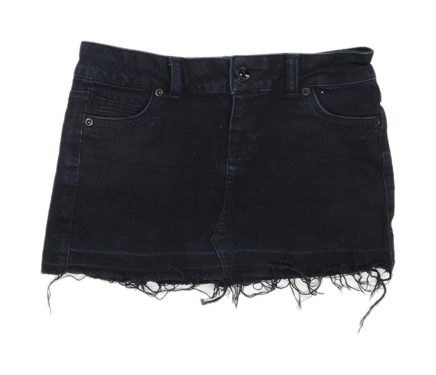 Miss Selfridge Womens Size 8 Denim Black Skirt (Regular)