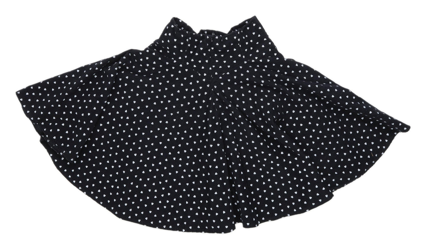 Motel Womens Size 10 Corduroy Black Flare Skirt (Regular)