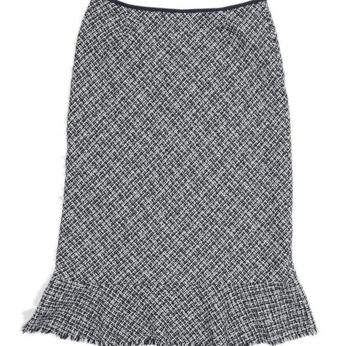 East Womens Size 16 Wool Blend Black Flare Skirt (Regular)