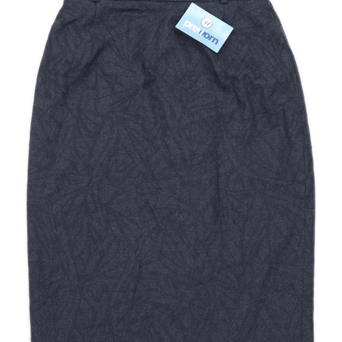 Hucke Womens Size 10 Wool Blend Grey Skirt (Regular)