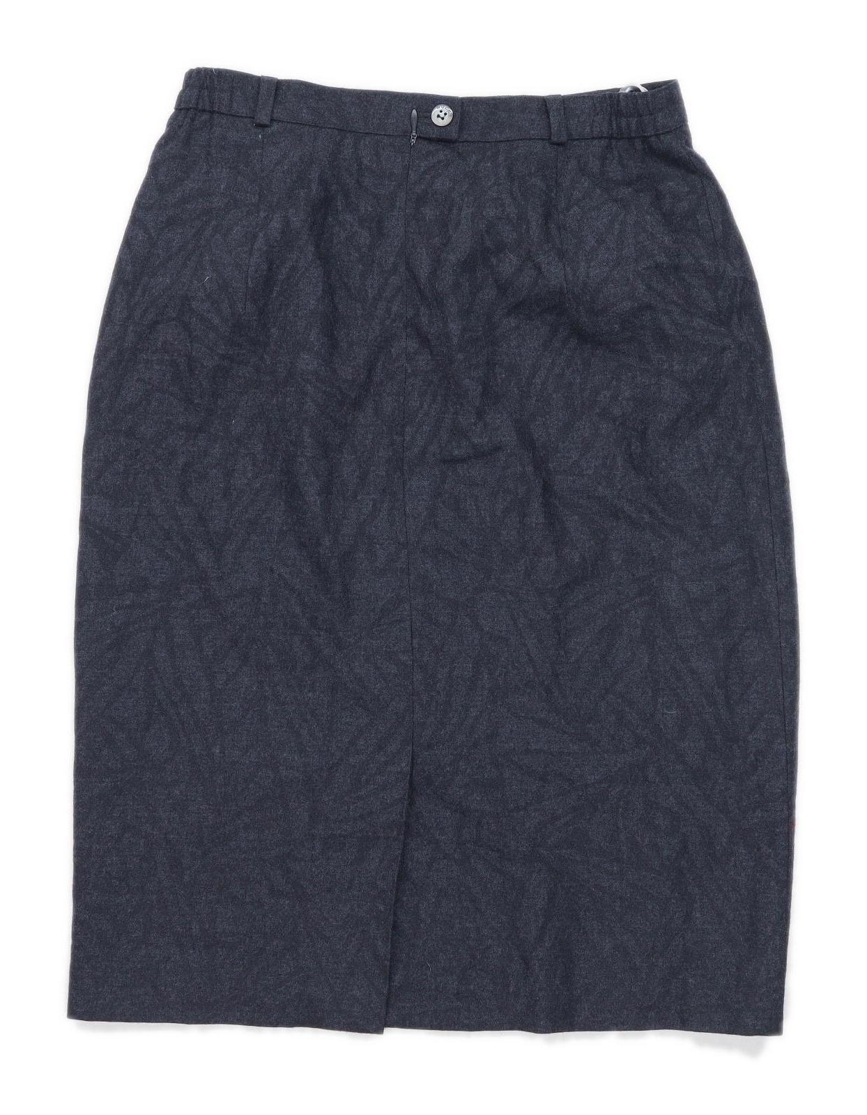 Hucke Womens Size 10 Wool Blend Grey Skirt (Regular)