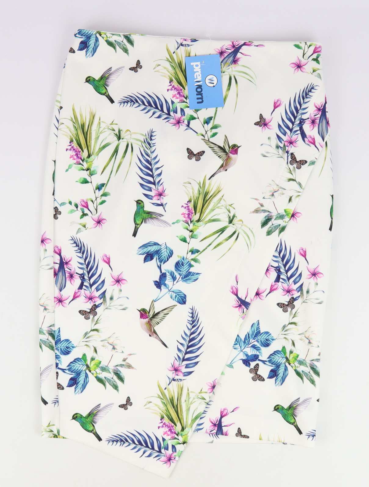 F&F Womens Size 12 White Floral Asymmetric Skirt (Regular)
