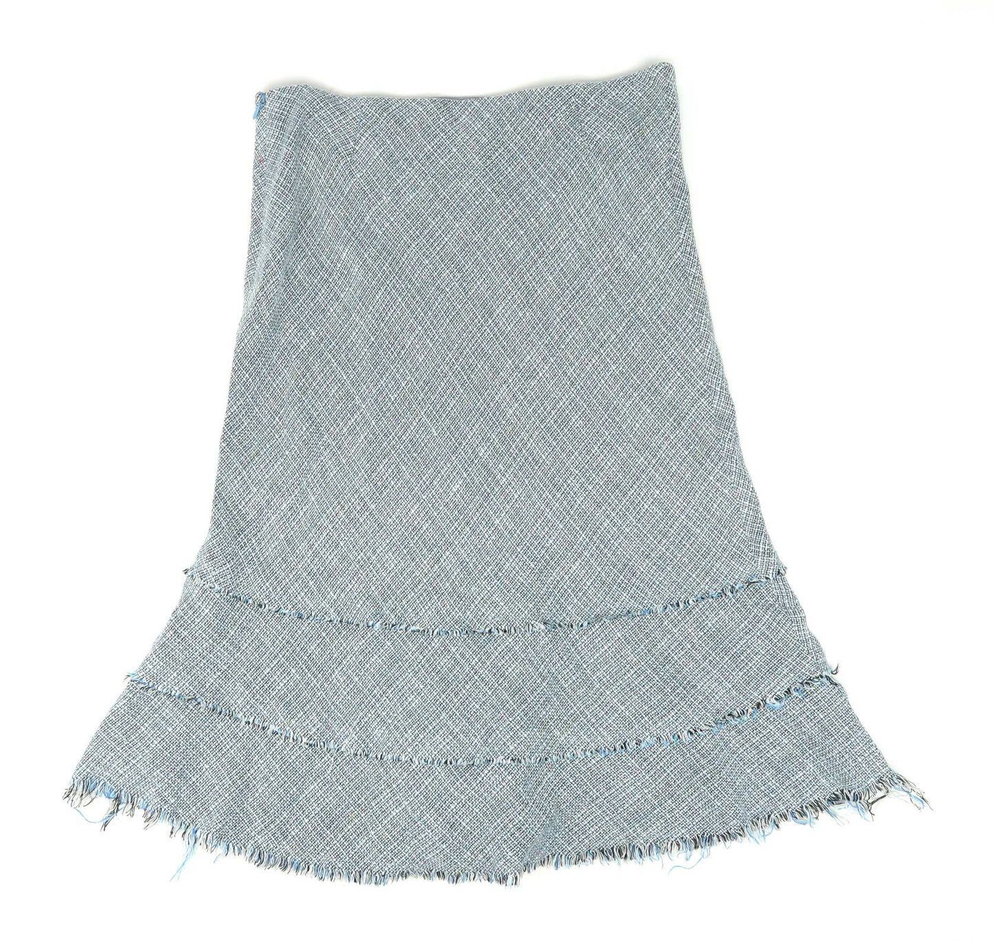 Kew Womens Size 10 Blue Textured Flare Skirt (Regular)