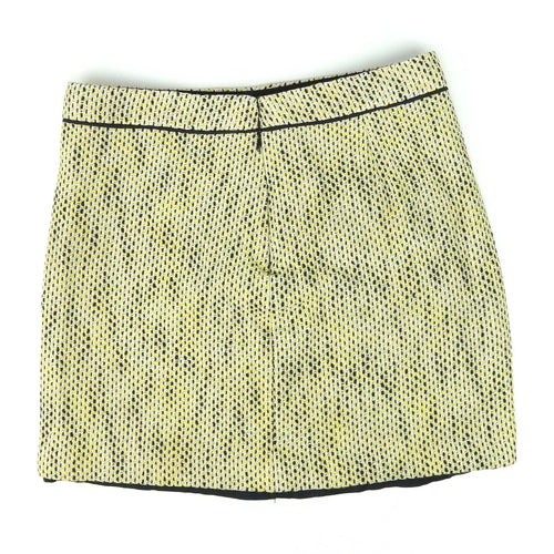Banana Republic Womens Size 6 Yellow Textured Cotton Blend Skirt (Regular)