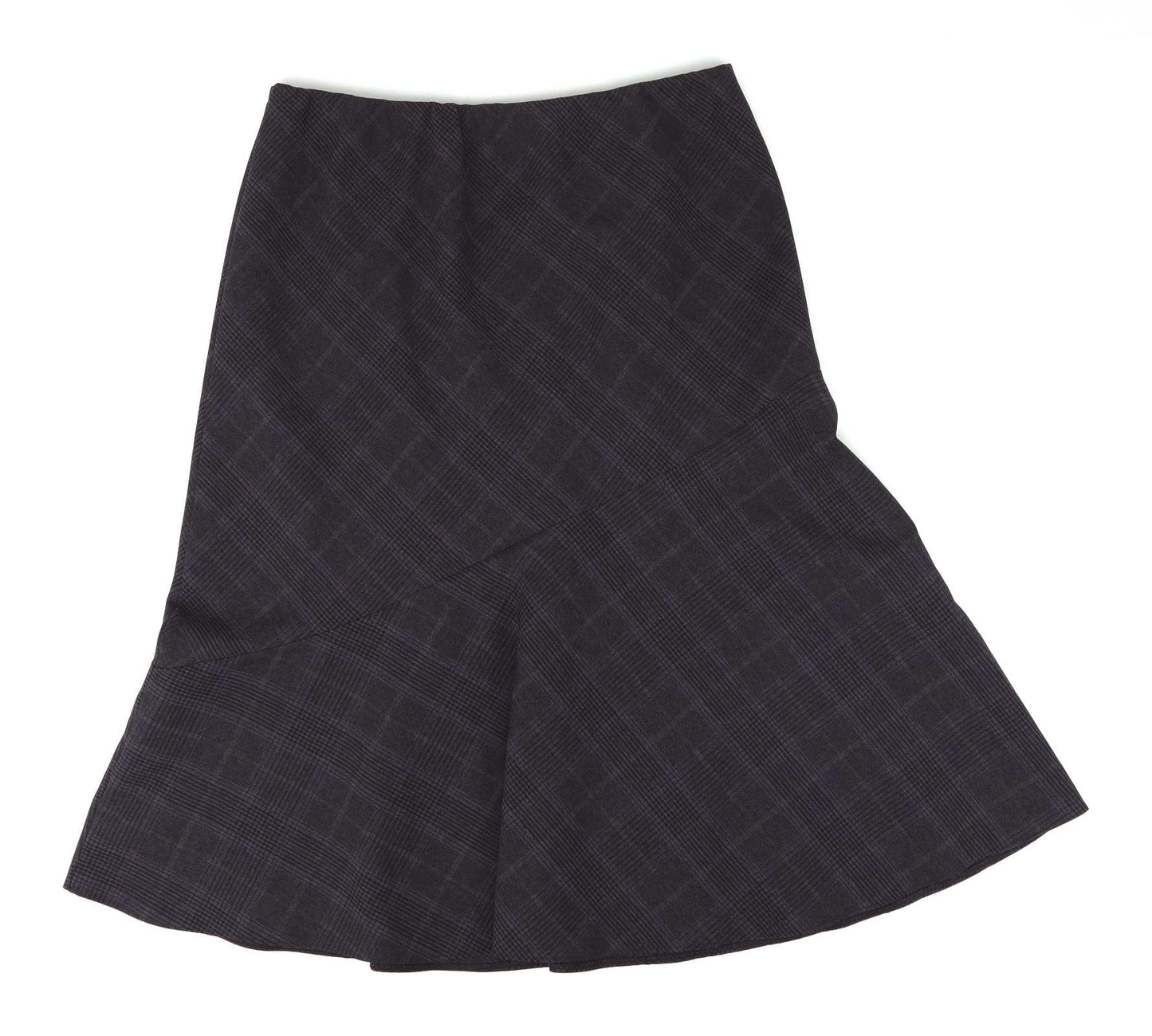 Bonmarche Womens Size 14 Purple Check Flare Skirt (Regular)