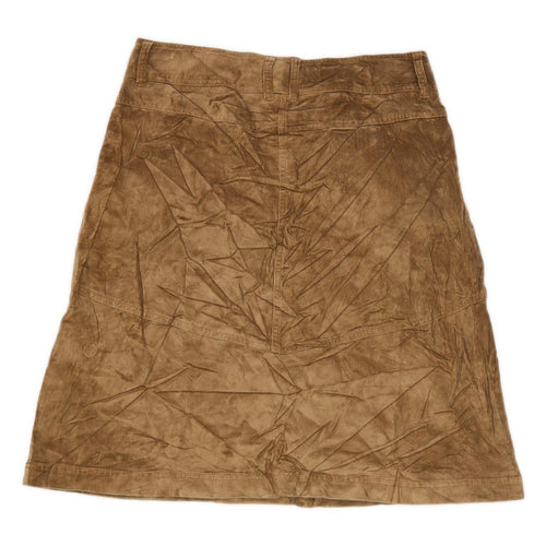 JFW Womens Size 14 Cotton Blend Textured Brown Corduroy Skirt (Regular)
