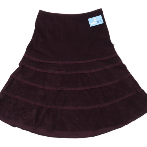 Laura Ashley Womens Size 12 Cotton Blend Striped Purple Skirt (Regular)