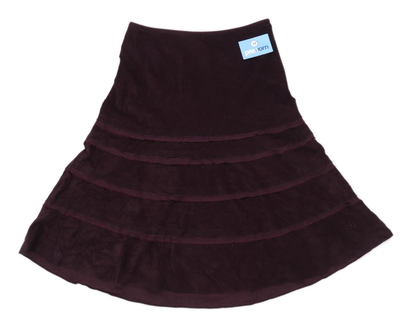 Laura Ashley Womens Size 12 Cotton Blend Striped Purple Skirt (Regular)