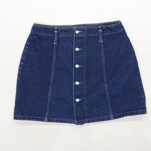 Miss Selfridge Womens Size 14 Denim Blue Skirt (Regular)