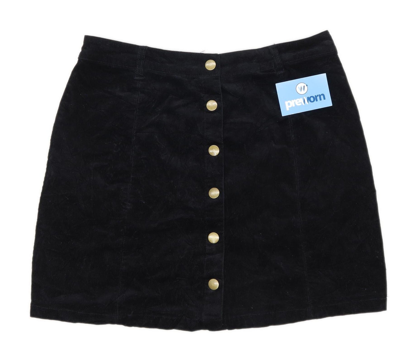 George Womens Size W34 Corduroy Black Skirt (Regular)