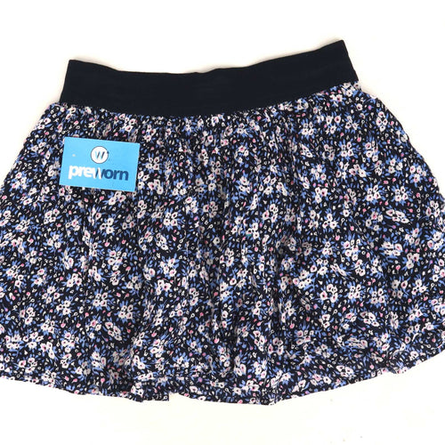 Atmosphere Womens Size 10 Cotton Floral Blue Elasticated Waist Skirt (Regular)