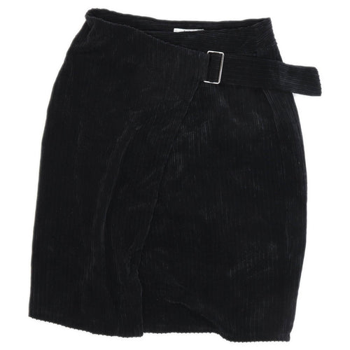 Bershka Womens Size M Corduroy Black Skirt (Regular)