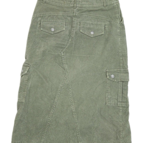 Laura Ashley Womens Size 8 Corduroy Green Pencil Skirt (Regular)