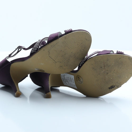 Debut Womens Purple  Polyester Strappy Heel UK 4 EUR 37