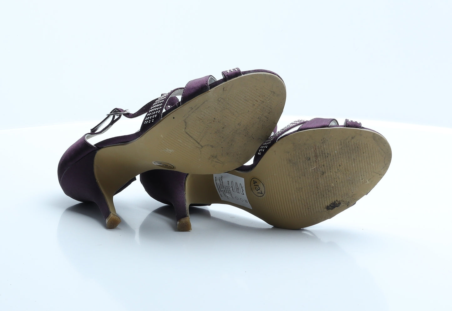 Debut Womens Purple  Polyester Strappy Heel UK 4 EUR 37