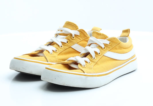 Primark Womens Yellow  Polyester Trainer Casual 4 37