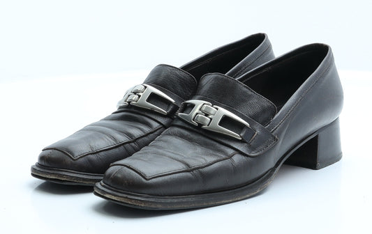 The Keros Shoes Womens Brown  Leather Mule Heel 5.5 EUR 38.5
