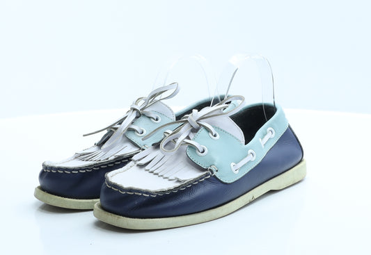 Marks and Spencer Womens Blue  Polyester Boat Shoe Flat 4 37