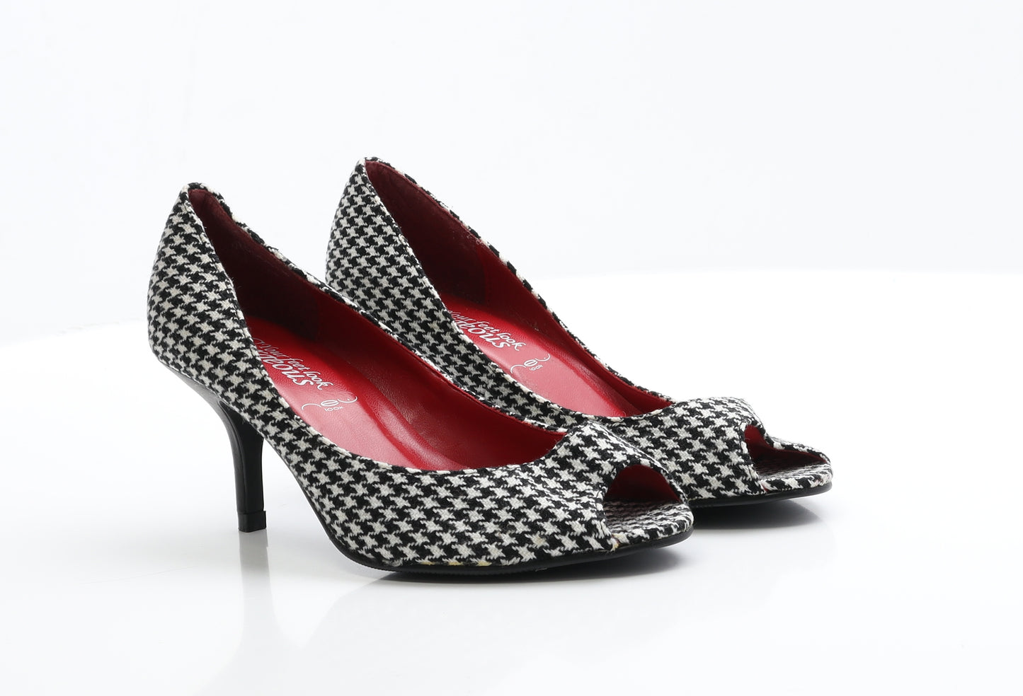 New Look Womens Multicoloured Houndstooth Polyester Court Heel 5 EUR 38