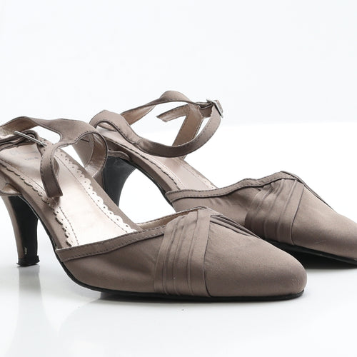 BHS Womens Grey  Faux Silk Strappy Heel 8