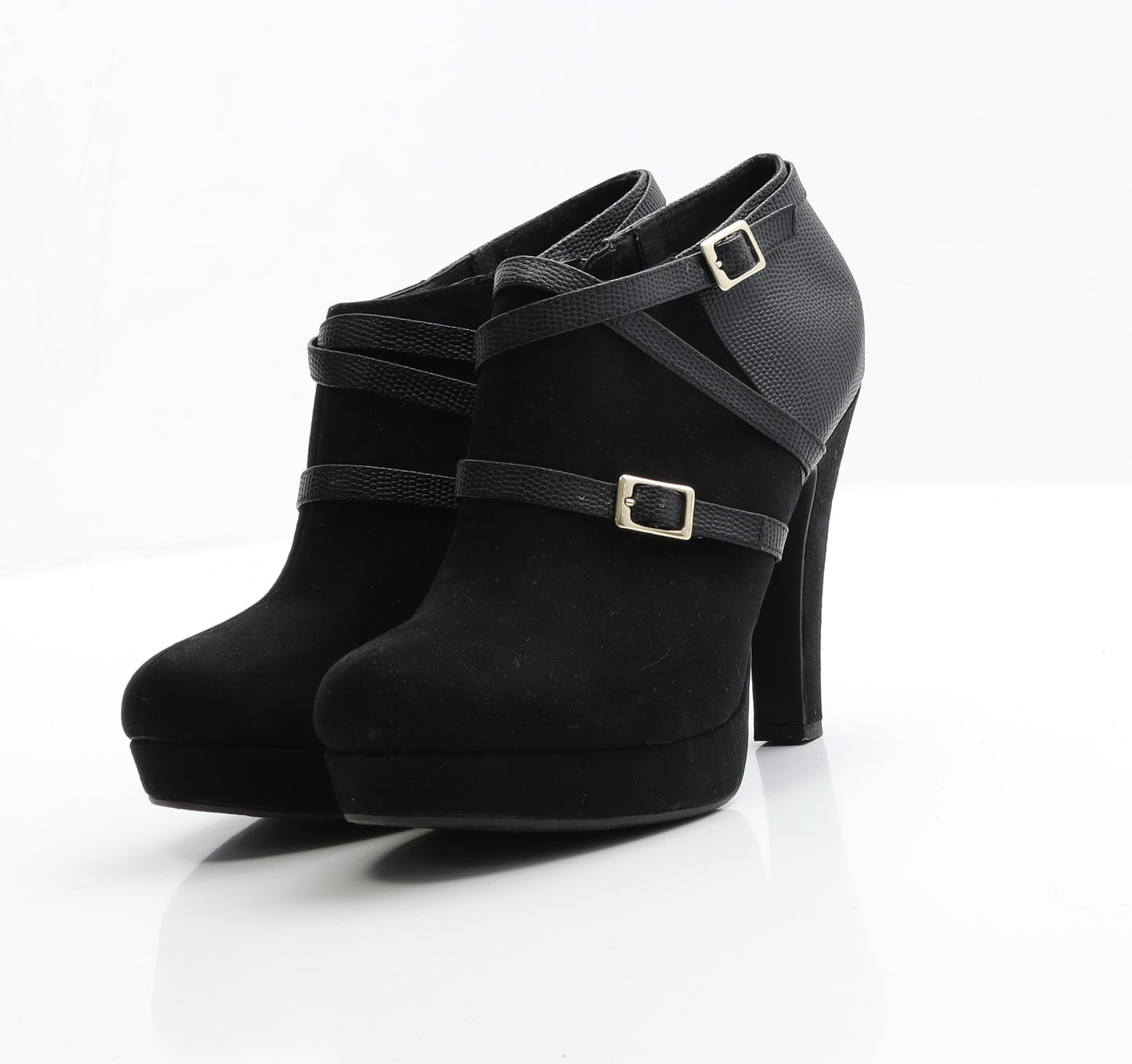 New Look Womens Black  Faux Suede Bootie Boot 6 EUR 39