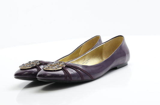 Limited Collection Womens Purple  Patent Leather Ballet Flat 7