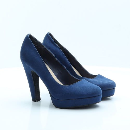 New Look Womens Blue  Faux Suede Court Heel 4 EUR 37