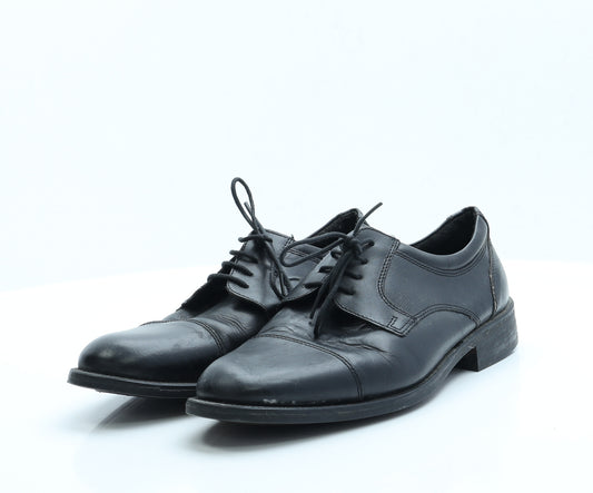 George Mens Black  Leather Oxford Dress 8 EUR 42