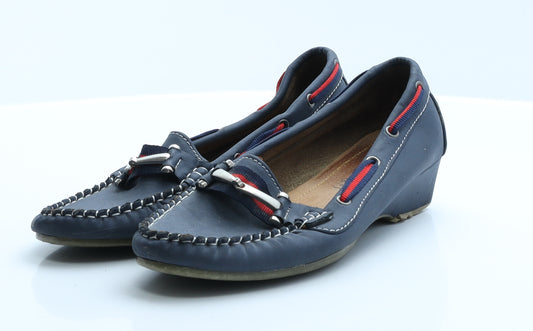 Comfort Shoes Womens Blue  Polyester Loafer Casual 4 37