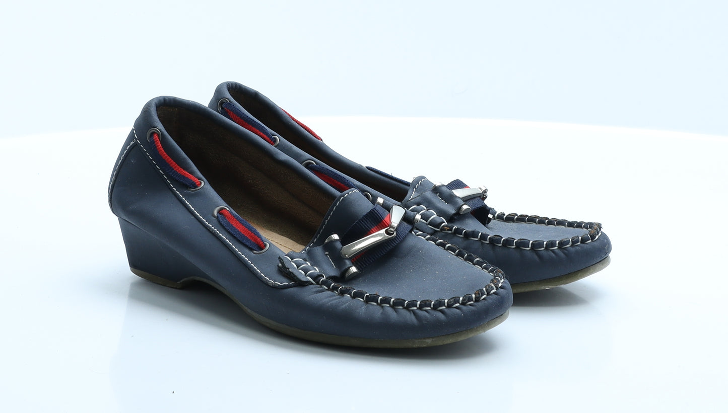 Comfort Shoes Womens Blue  Polyester Loafer Casual 4 37