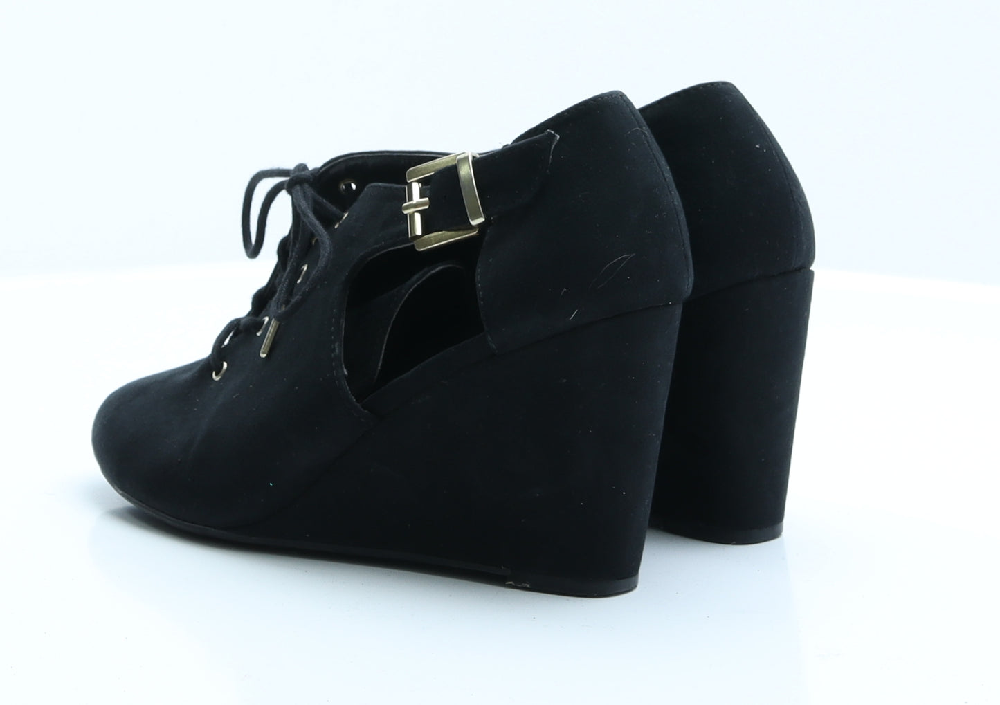 New Look Womens Black  Suede Platform Heel 5 EUR 38