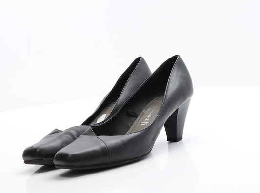 George Womens Black  Leather Court Heel 5 EUR 38