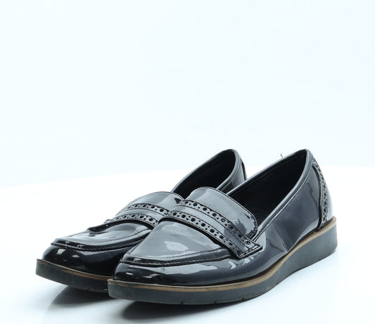 NEXT Womens Black  Vinyl Loafer Casual 3 35.5