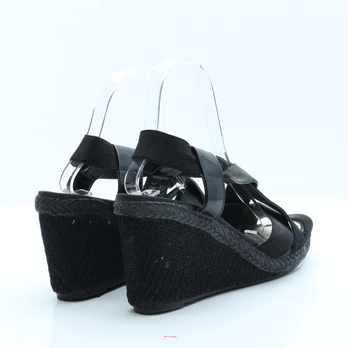The Collection Womens Black  Polyester Platform Heel 6 EUR 39