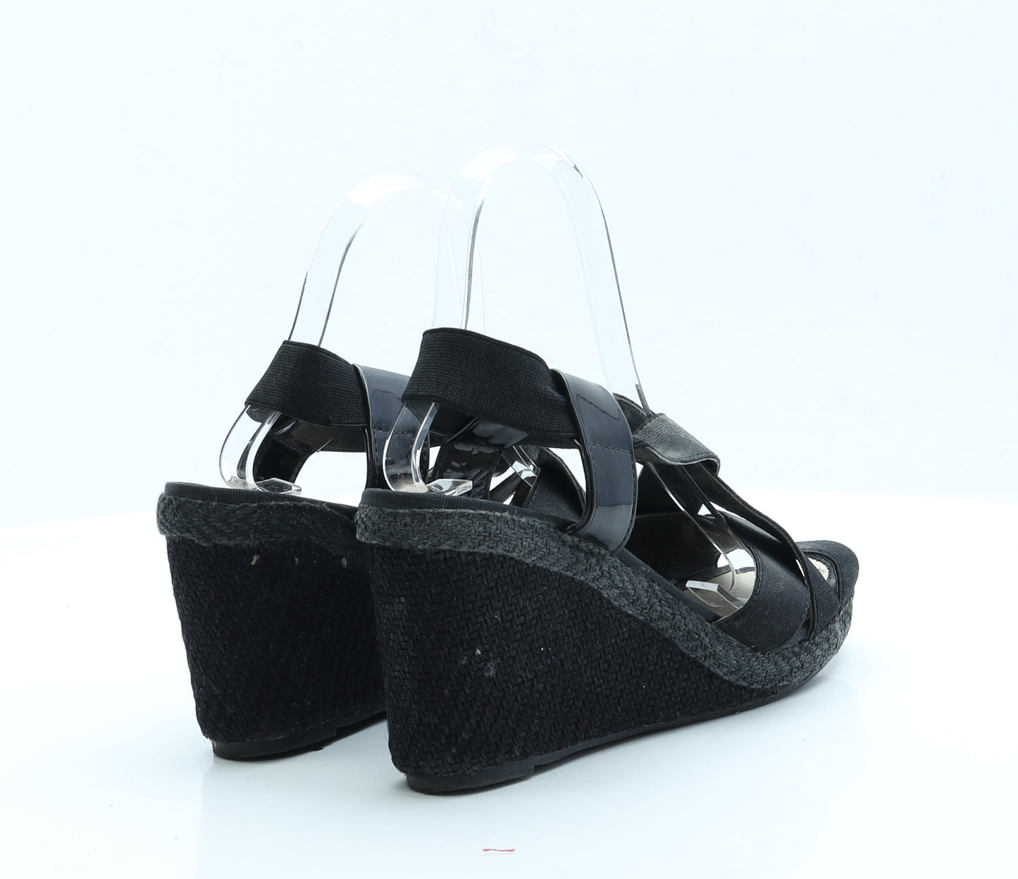 The Collection Womens Black  Polyester Platform Heel 6 EUR 39
