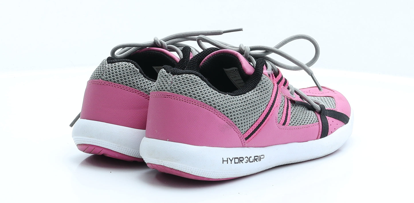 Hydrocrip Womens Pink Striped Polyester Trainer  5 EUR 38