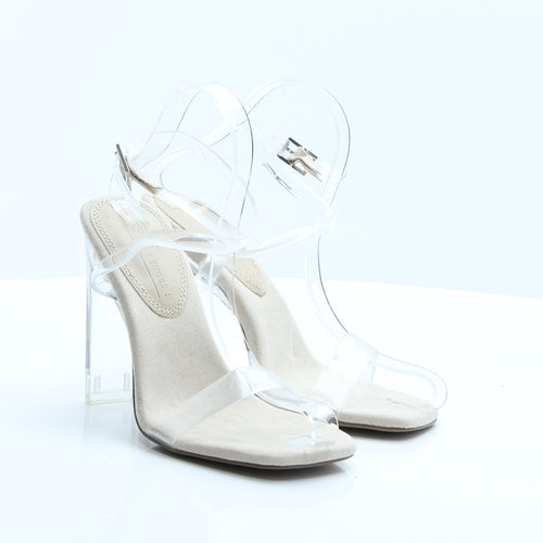 ASOS Womens Clear  Rubber Strappy Heel 3 EUR 36