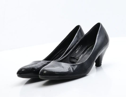 Dunnes Stores Womens Black  Patent Leather Court Heel 5 EUR 38