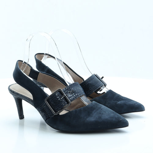 NEXT Womens Blue  Faux Suede Strappy Heel 3 EUR 38  - Wide Fit
