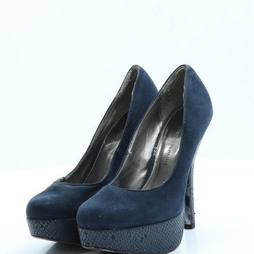 Dorothy Perkins Womens Blue  Faux Suede Court Heel 3