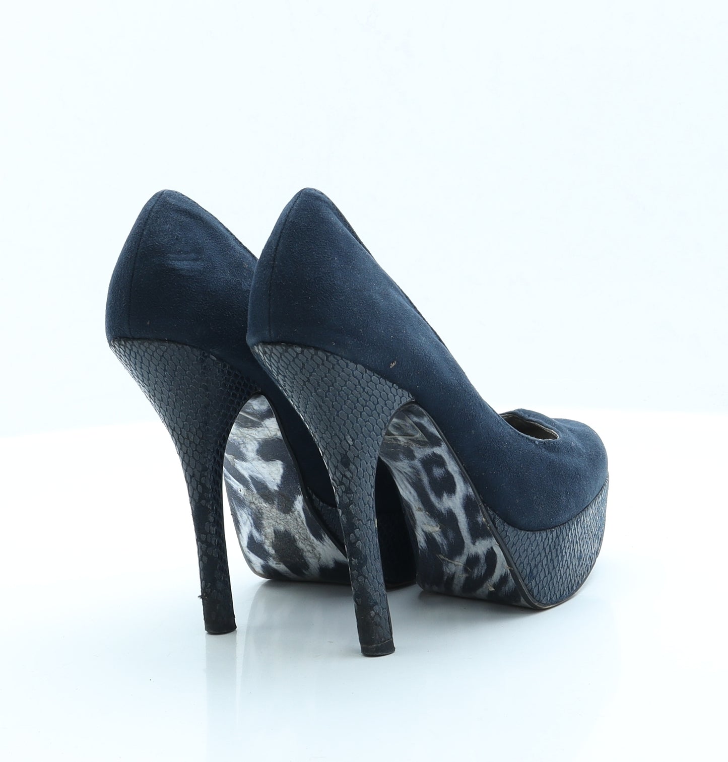 Dorothy Perkins Womens Blue  Faux Suede Court Heel 3