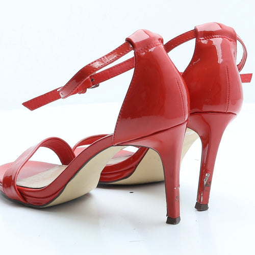 NEXT Womens Red  Faux Leather Strappy Heel 6 EUR 39