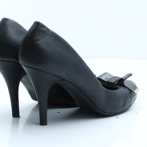 Dorothy Perkins Womens Black  Faux Leather Court Heel 7 EUR 40