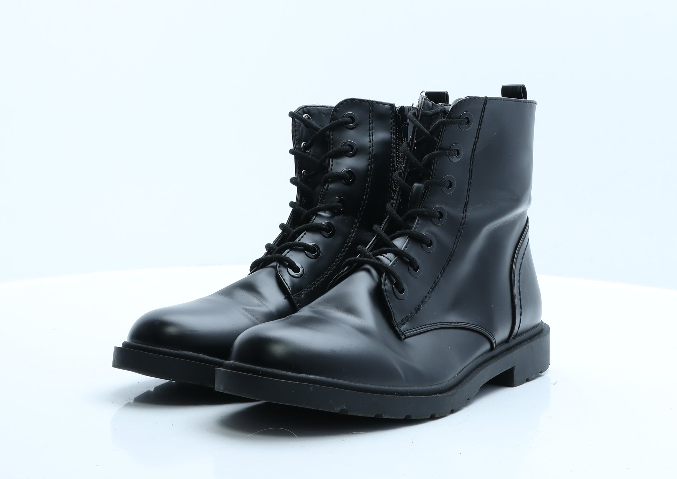 Vinyl sale combat boots