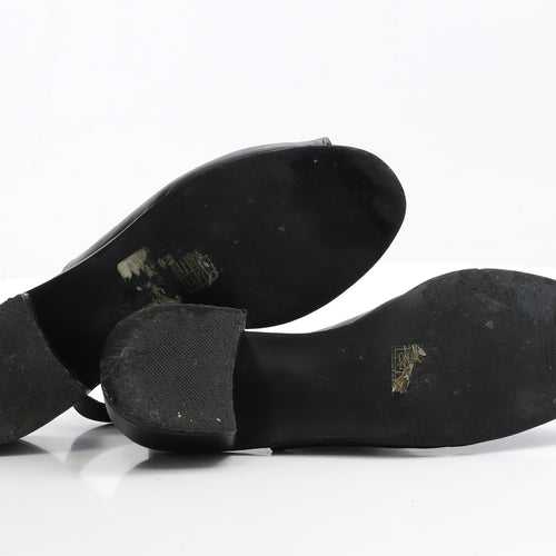 Lilley Womens Black  Faux Leather Slingback Heel UK 5 EUR 38