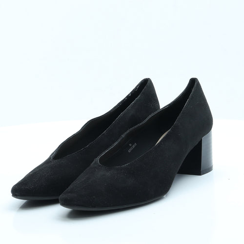 Marks and Spencer Womens Black  Faux Suede Court Heel 6