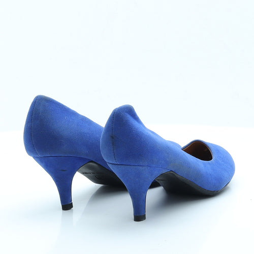 George Womens Blue  Faux Suede Court Heel 4