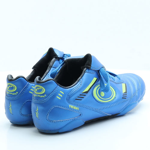 Tribal Boys Blue  Faux Leather Trainer  UK 4 4