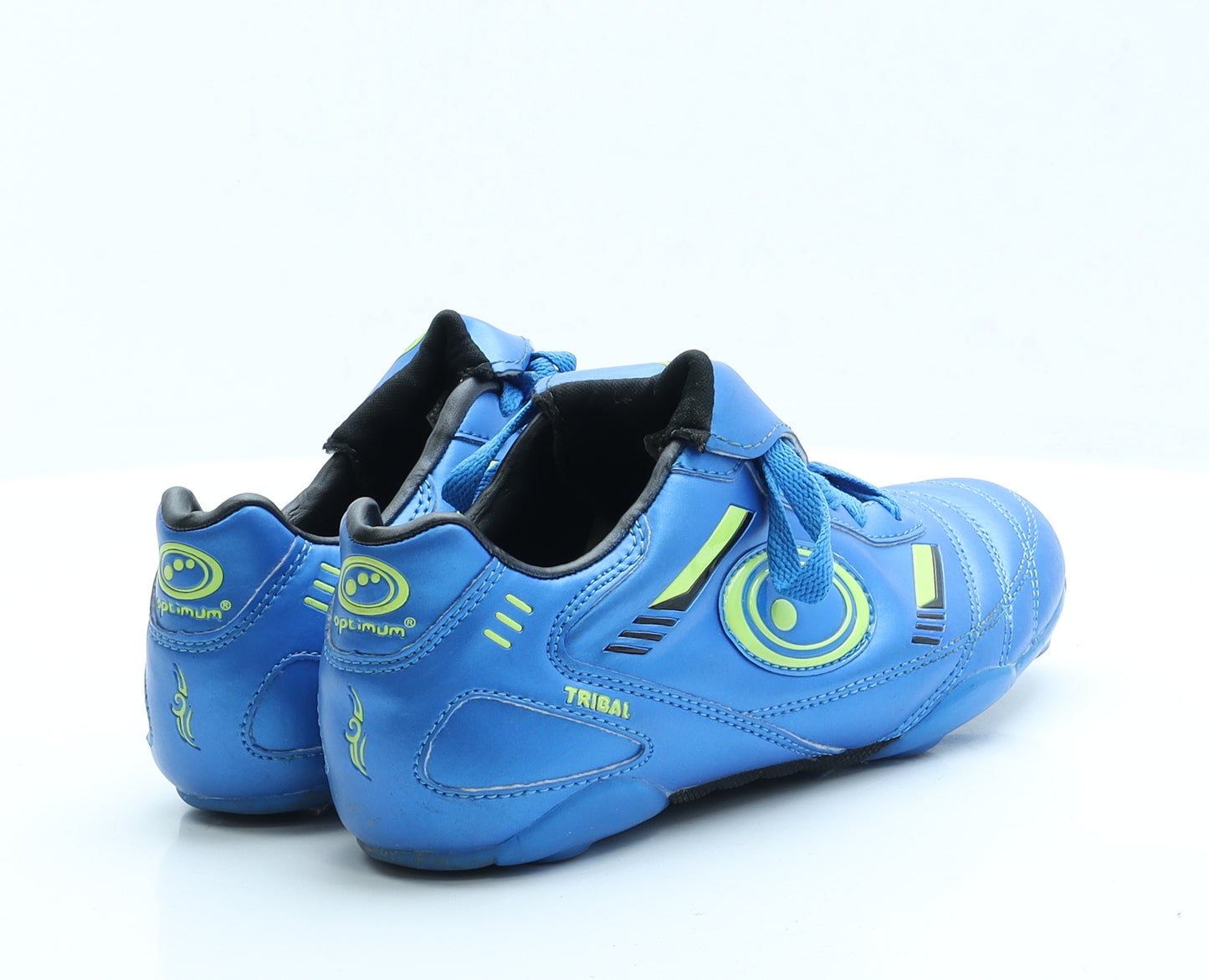 Tribal Boys Blue  Faux Leather Trainer  UK 4 4