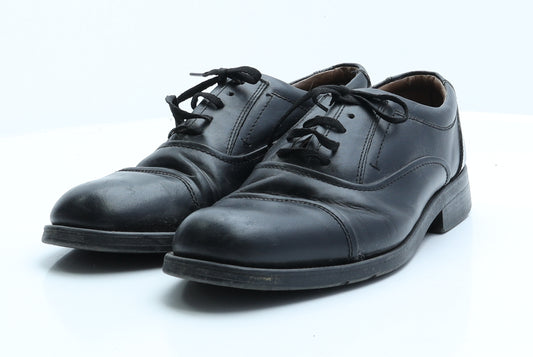 George & Oliver Mens Black  Faux Leather Oxford Dress UK 8 8 EUR 41